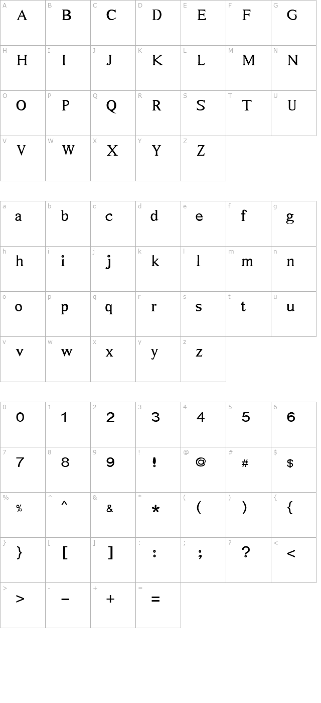 Adhawin-Tamil Regular character map