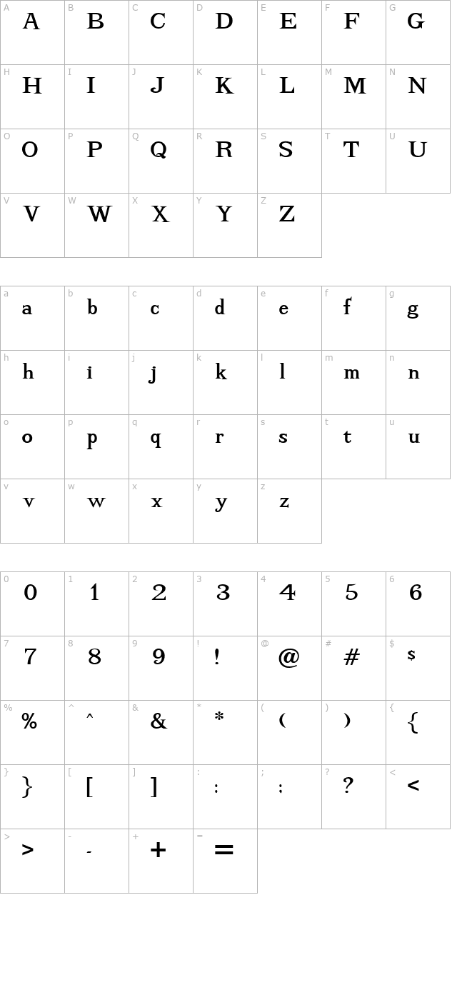 adhesion-regular-db character map