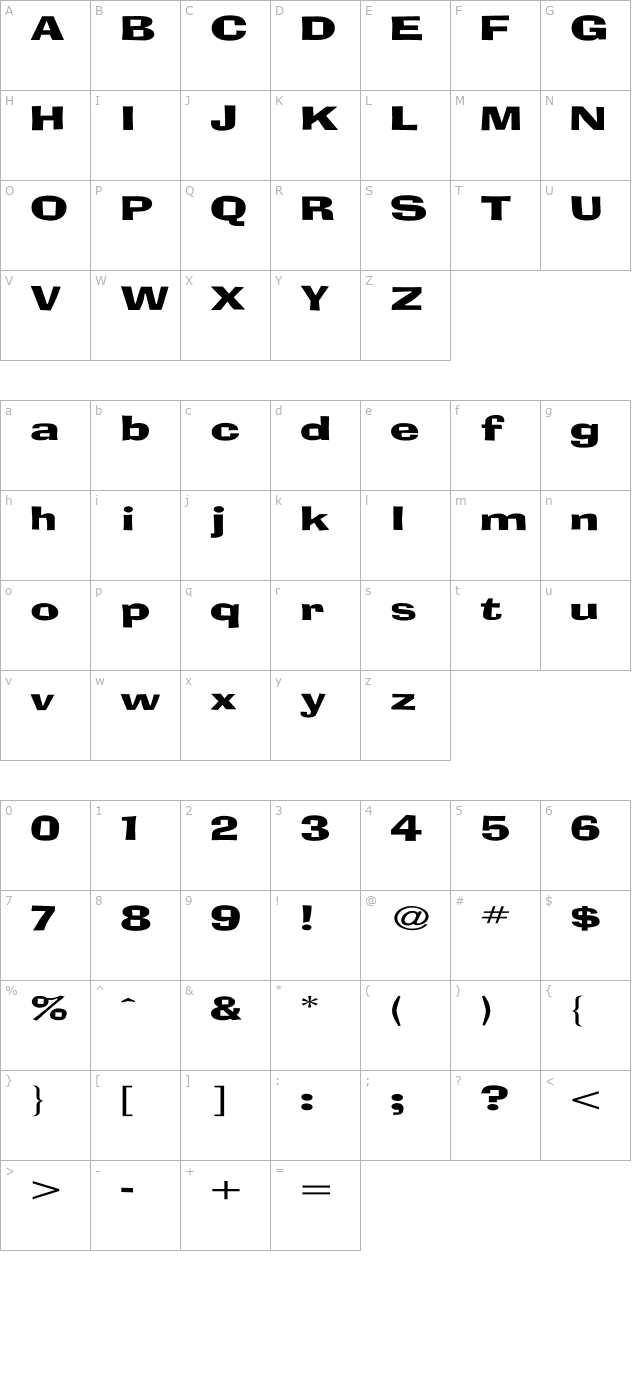 adlib-ex character map