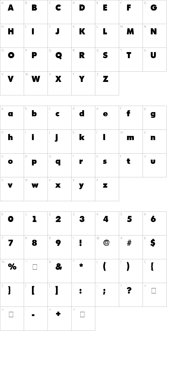 admisi-display-ssi character map