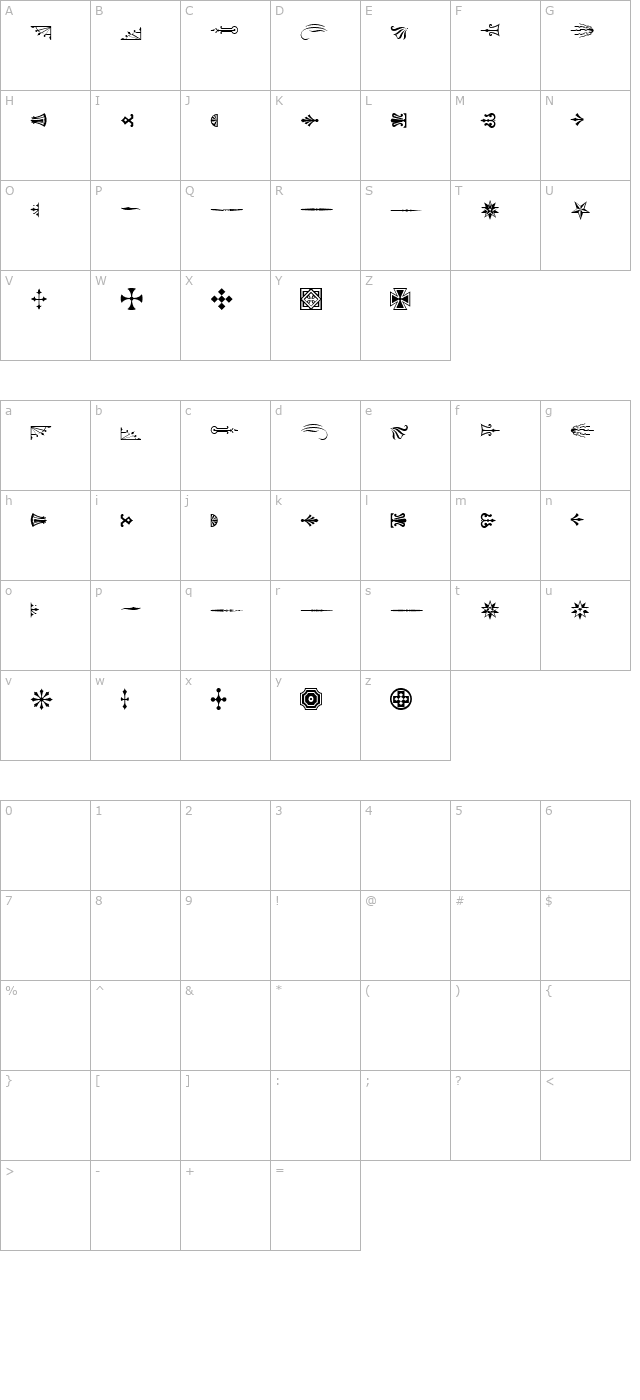 Adobe Wood Type Ornaments One character map