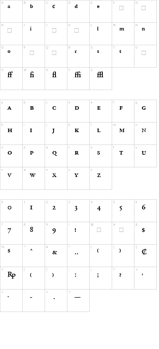 adobegaramondexpert-semibold character map