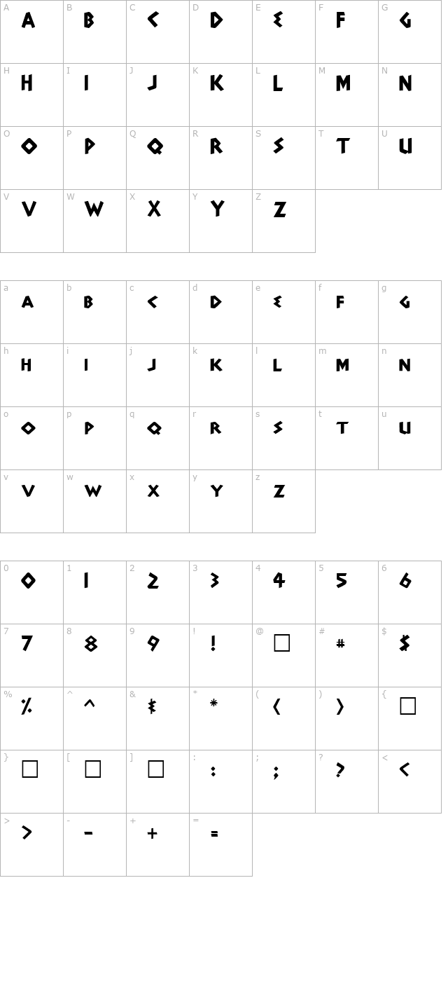 Adonais Regular character map