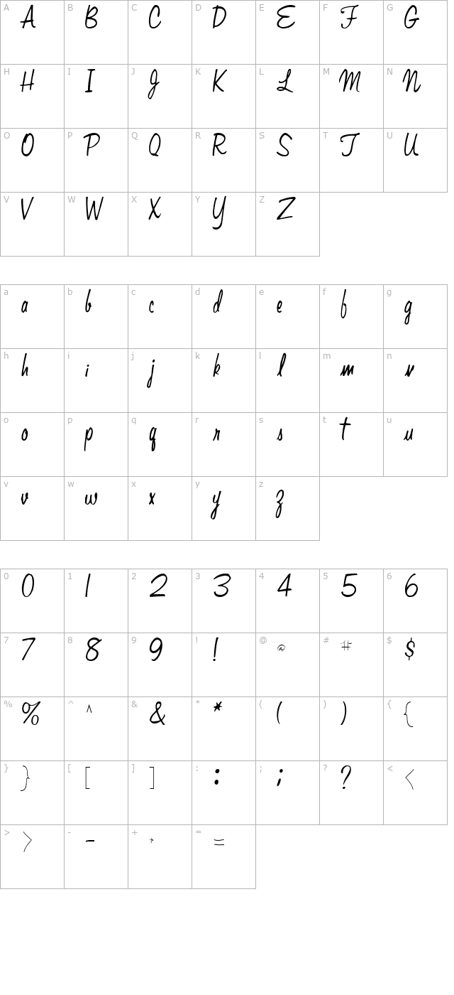 adri-regular-ttstd character map