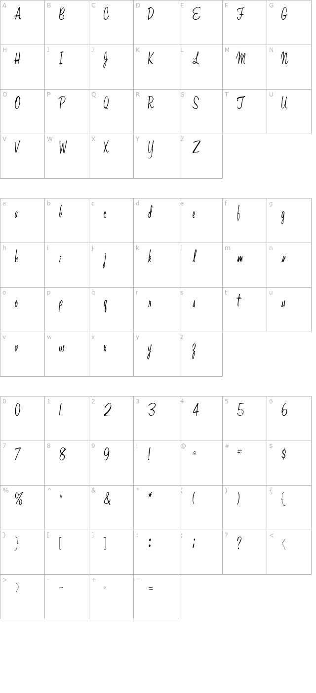 adri-regular character map