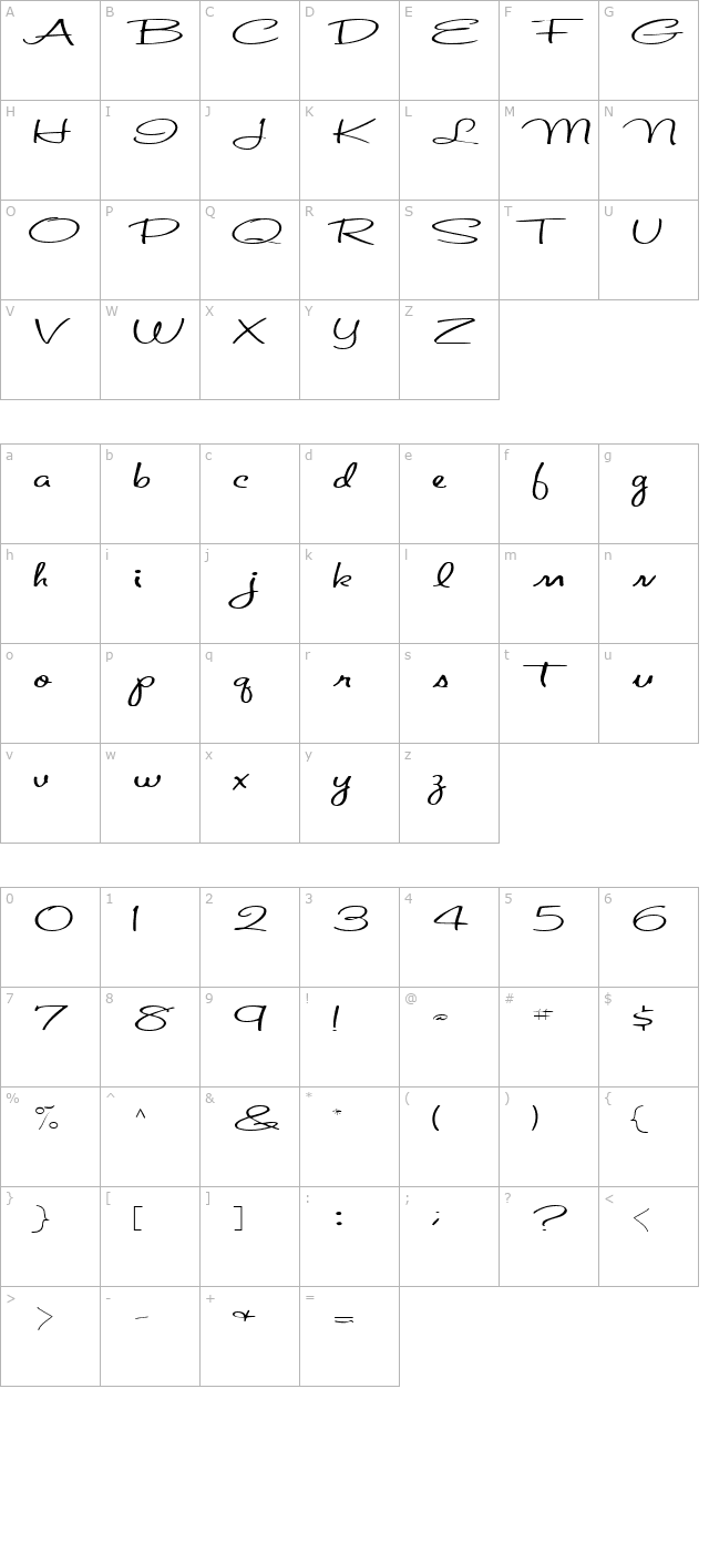 adventura33-regular-ttext character map