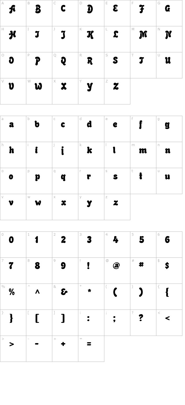 advert-regular character map