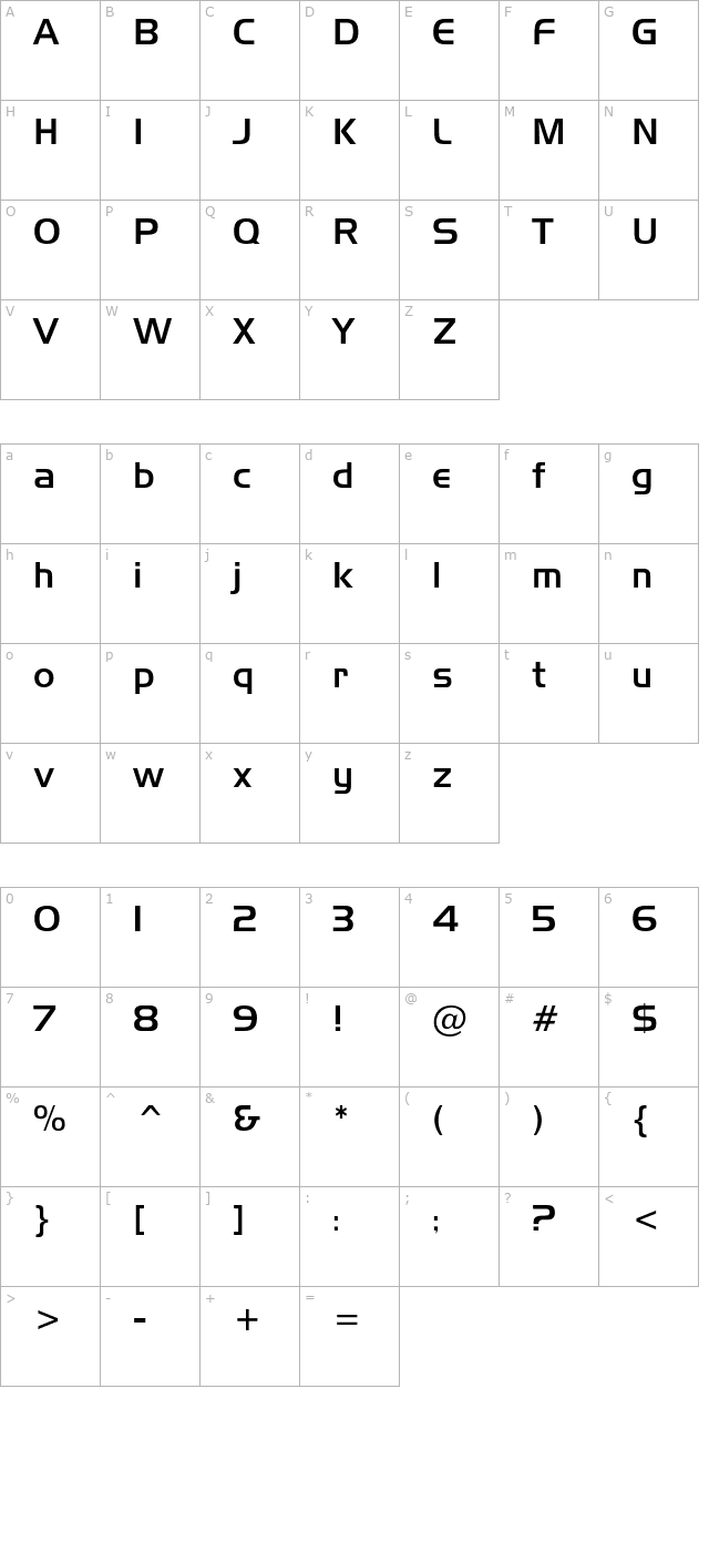 aerolight character map