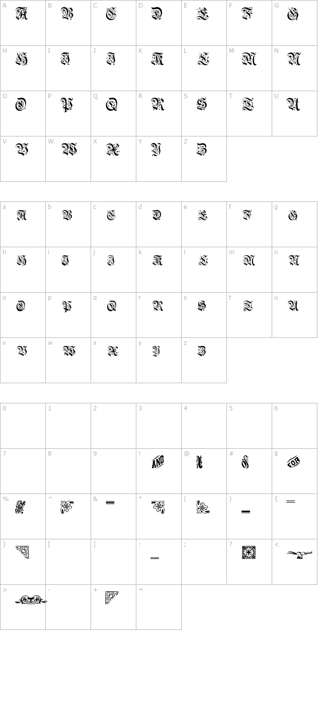 aeternacapsssk-regular character map