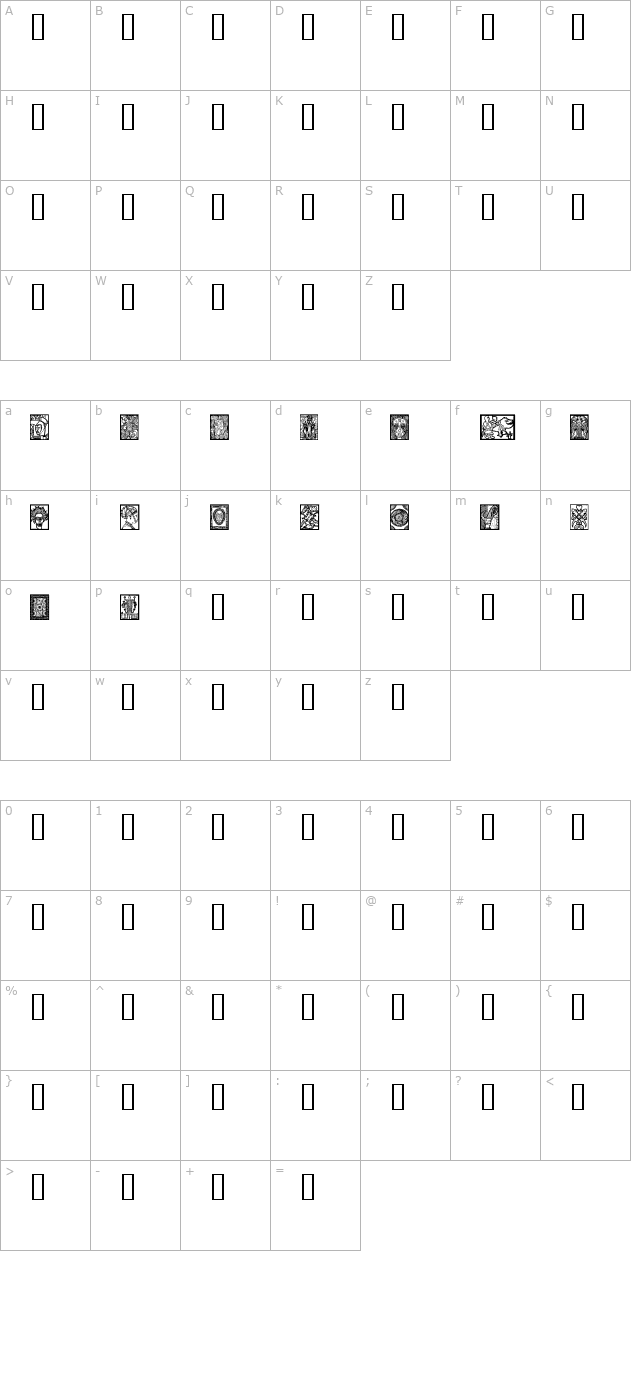 African Design character map