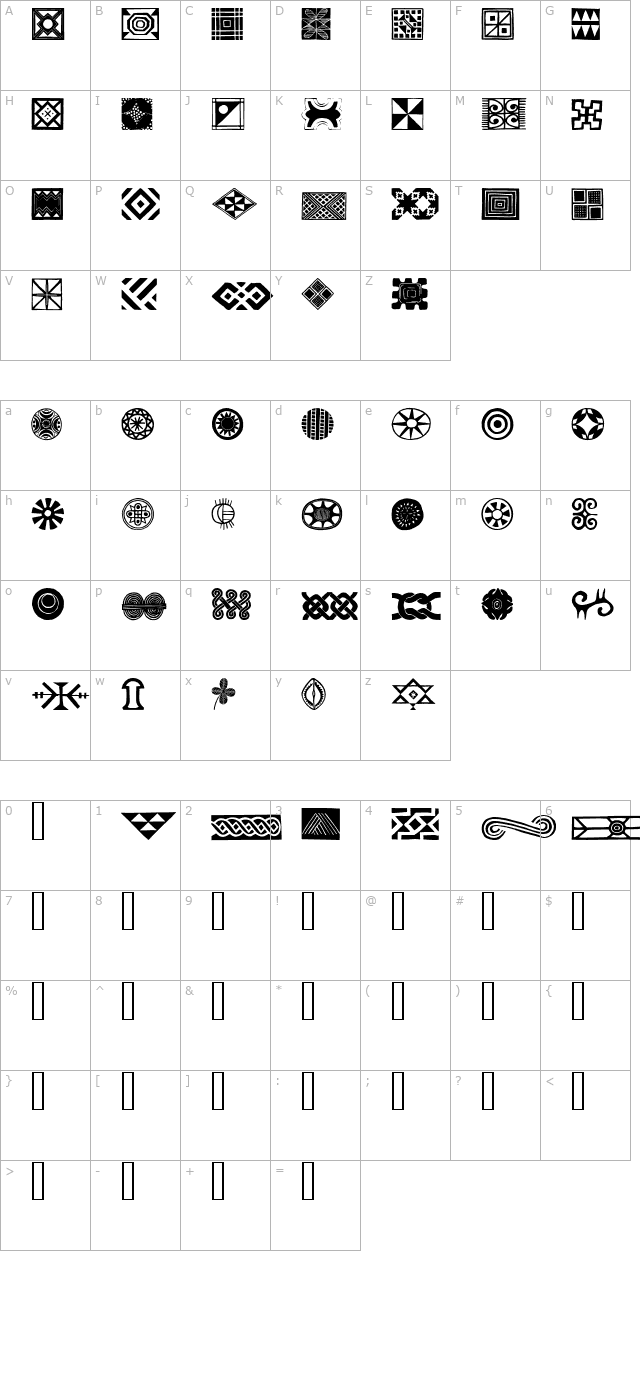 african-ornaments-one character map