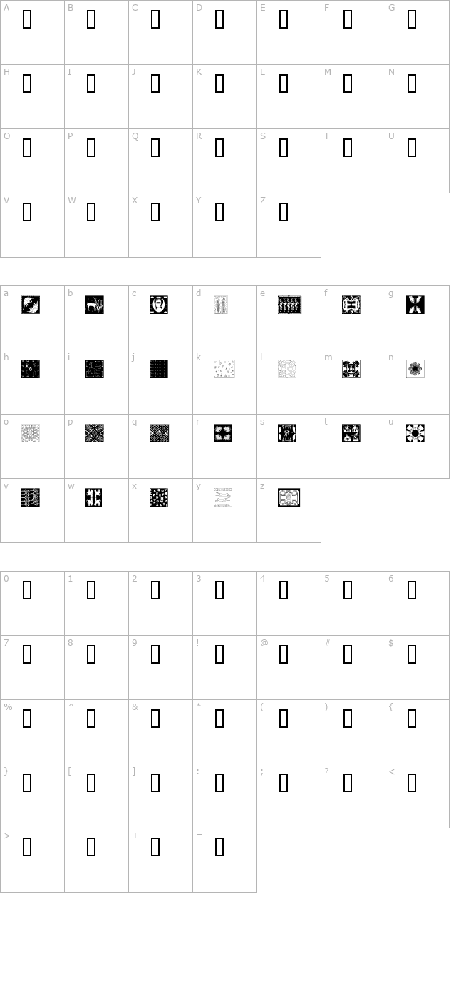 AfricanPattern character map