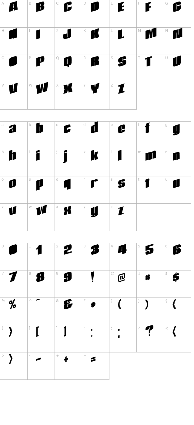 After Regular ttstd character map