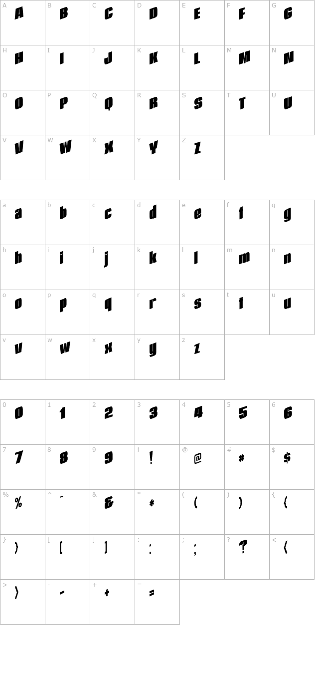 After Regular character map