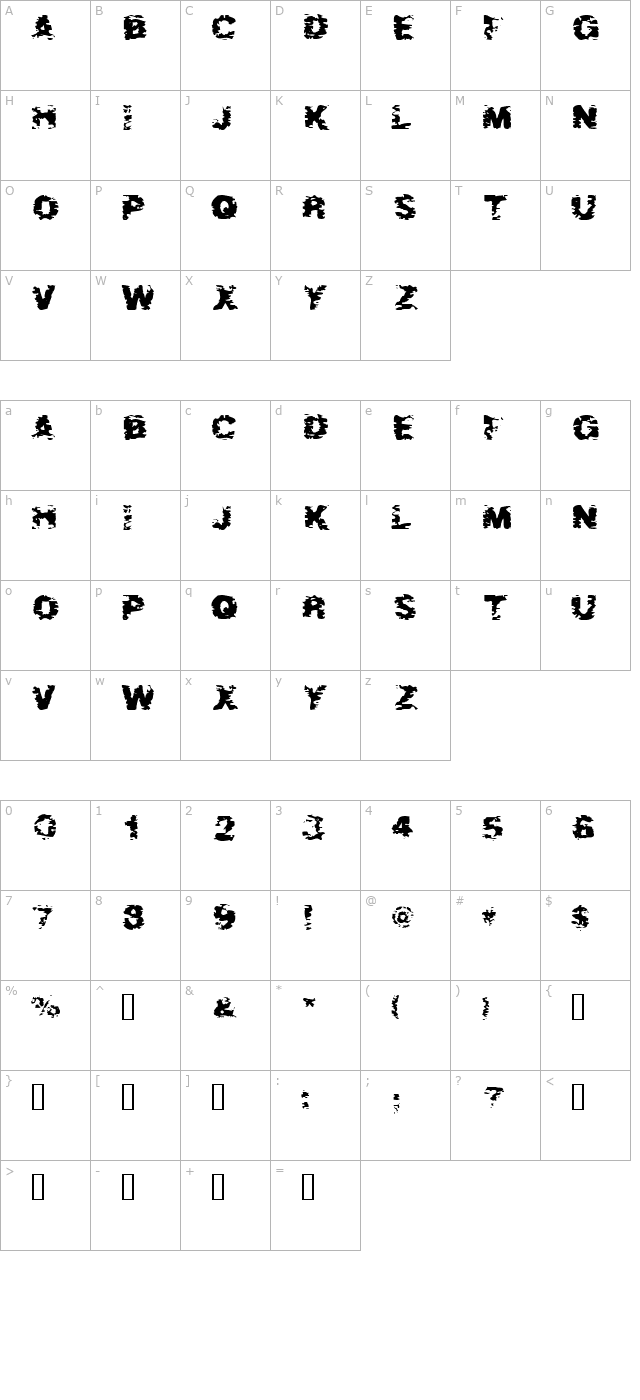 after-shok character map