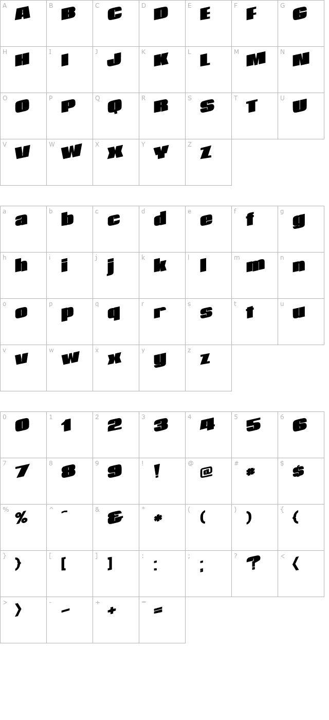 AfterLife113 Bold character map