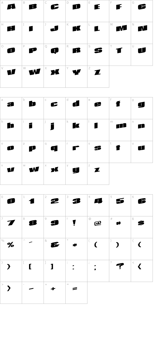 afterlife113-regular-ttext character map