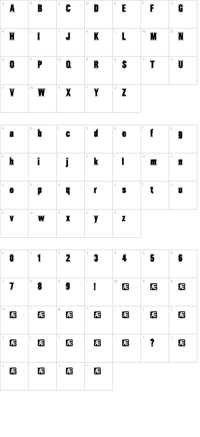 Aftermath (BRK) character map