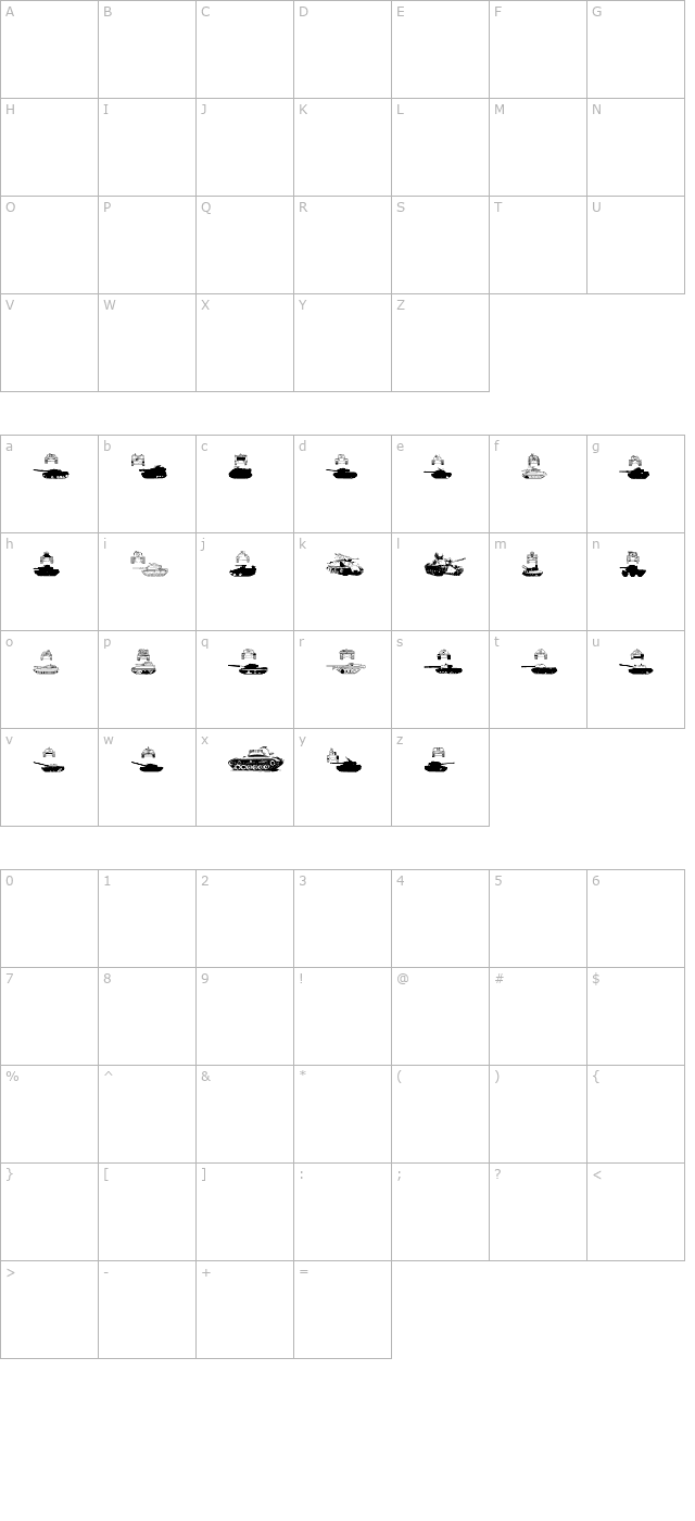 AFV2 character map