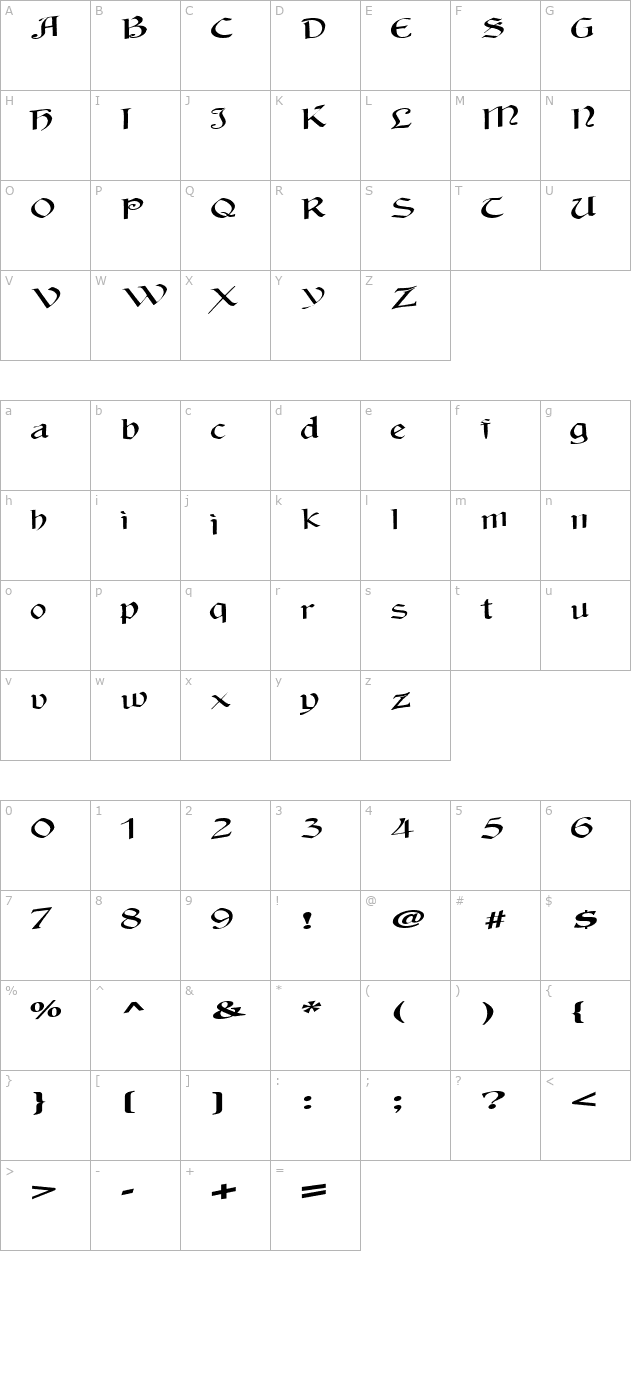 AgainstTheWind49 Regular ttext character map