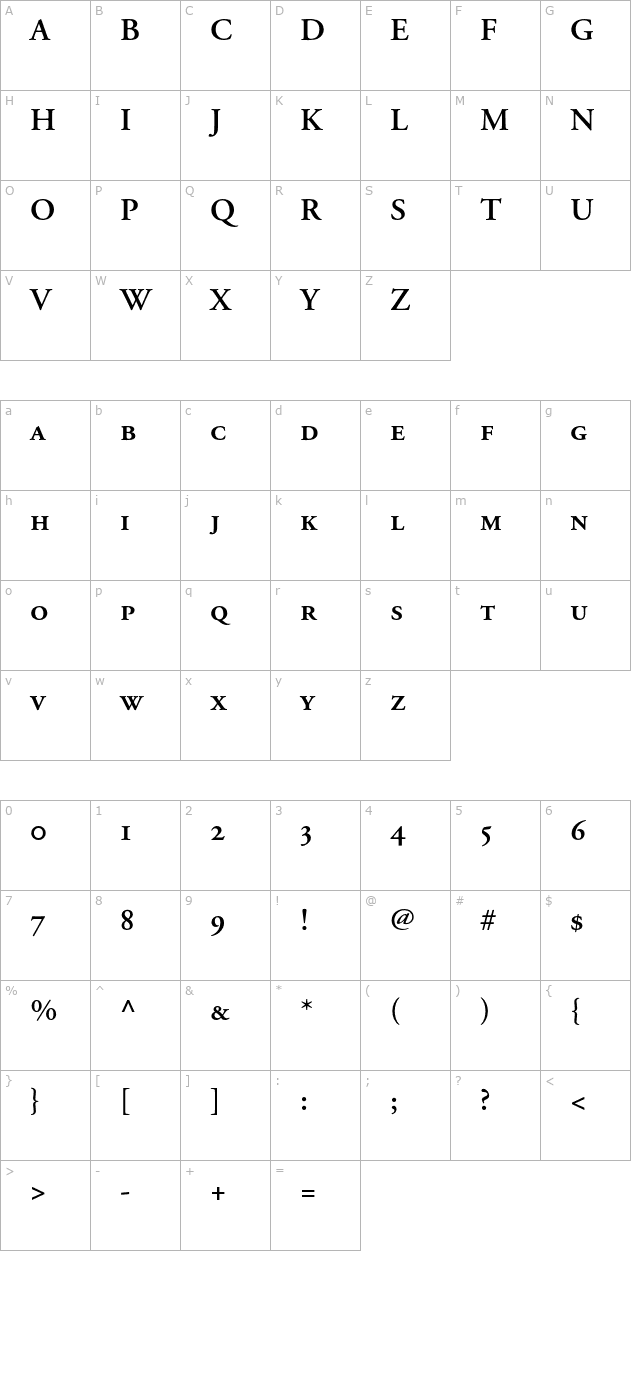 AGaramond-SemiboldSC character map