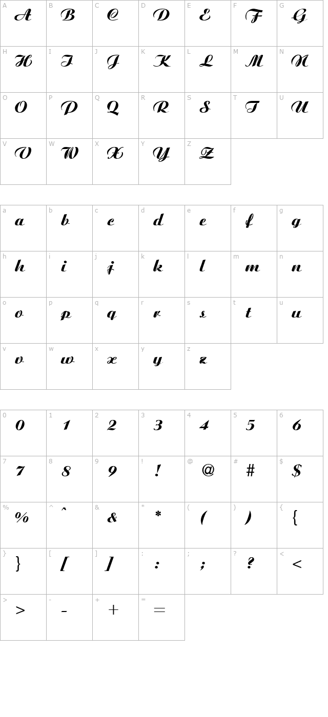 AgnesExtrabold-Regular character map