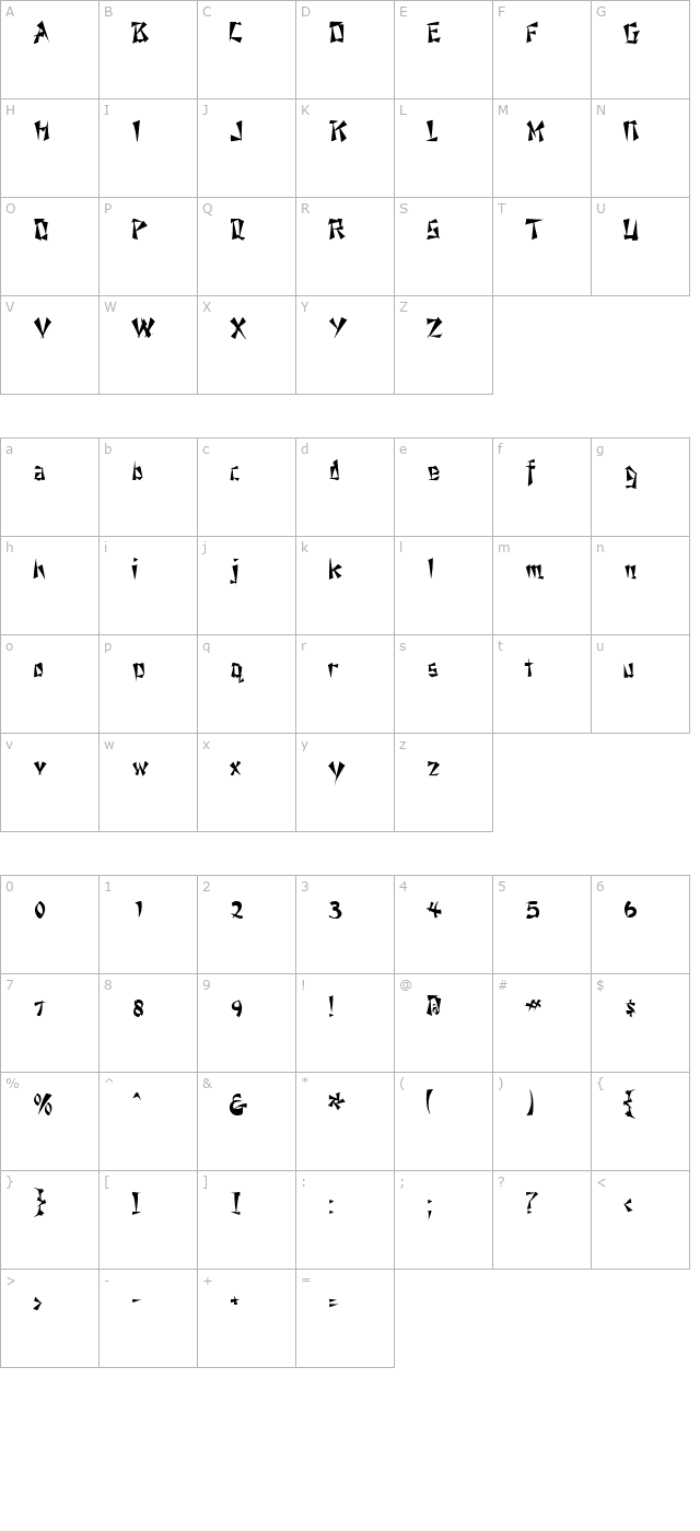 AhSooSSK Regular character map