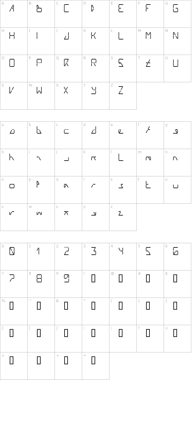 ai-liftled character map