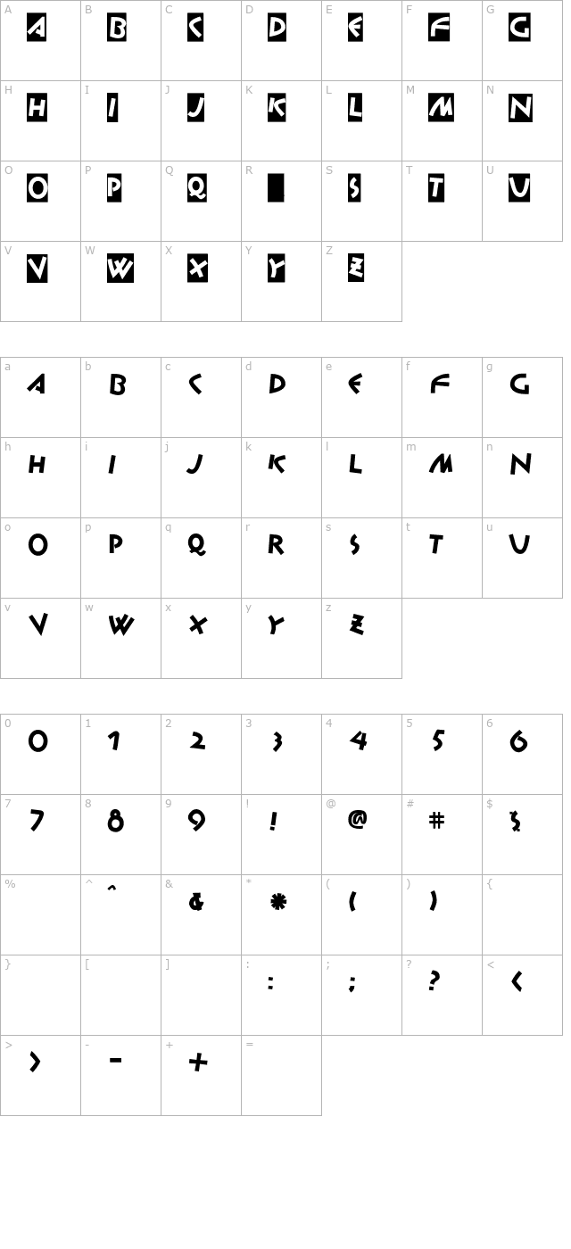 AIAlphaKid-ExtraBlack character map