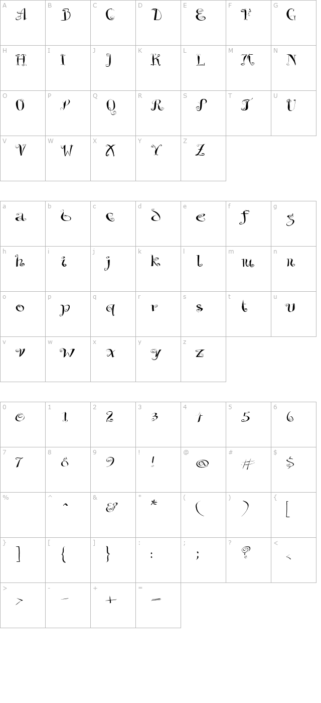 AIChaoTiqua-Bold character map