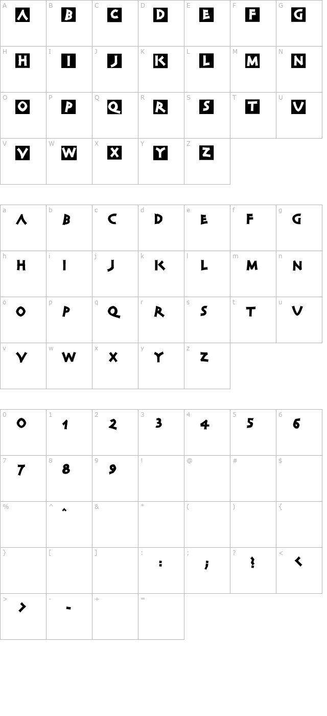 aiclassicapsblack character map