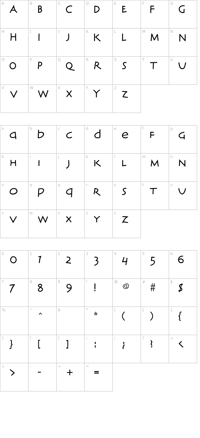 aiclassicingeniousbold character map