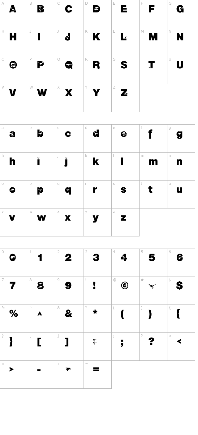 AIDino-Heavy character map