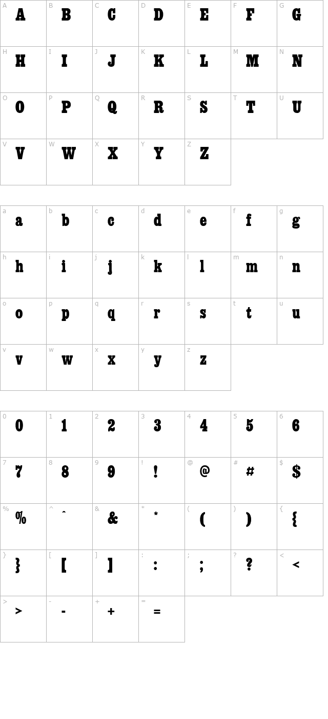 AIEgyptianConBolSma character map