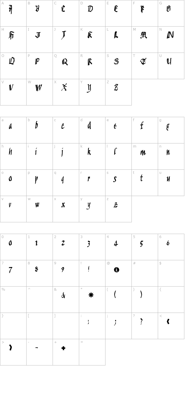 aifraktscript character map