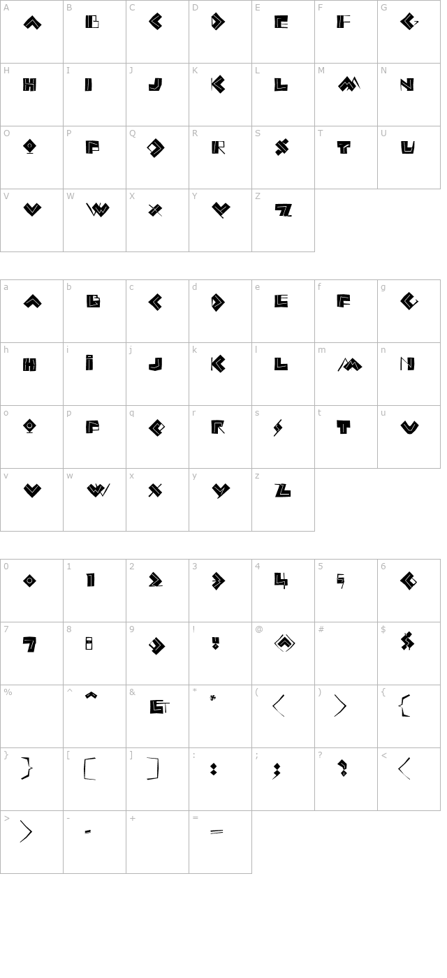 AIIdeoRoughInline character map