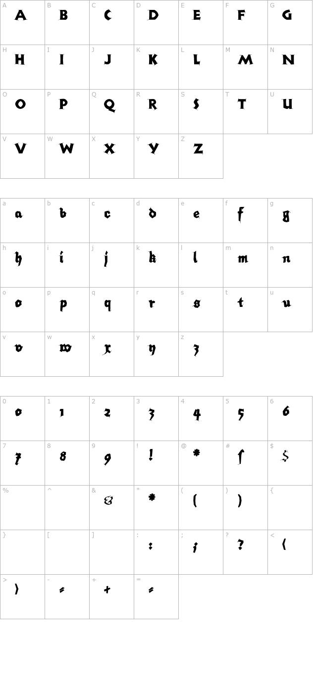 AIKleinSerif character map