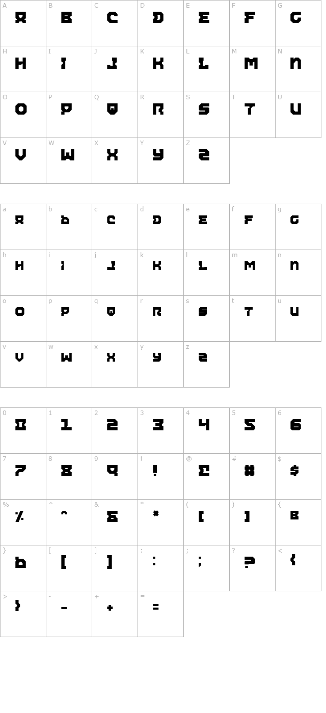 airacobra-alt character map