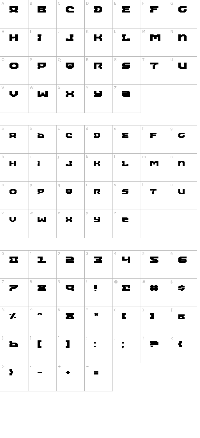 Airacobra Expanded character map