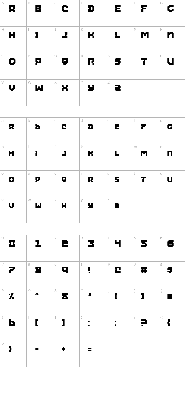 Airacobra character map