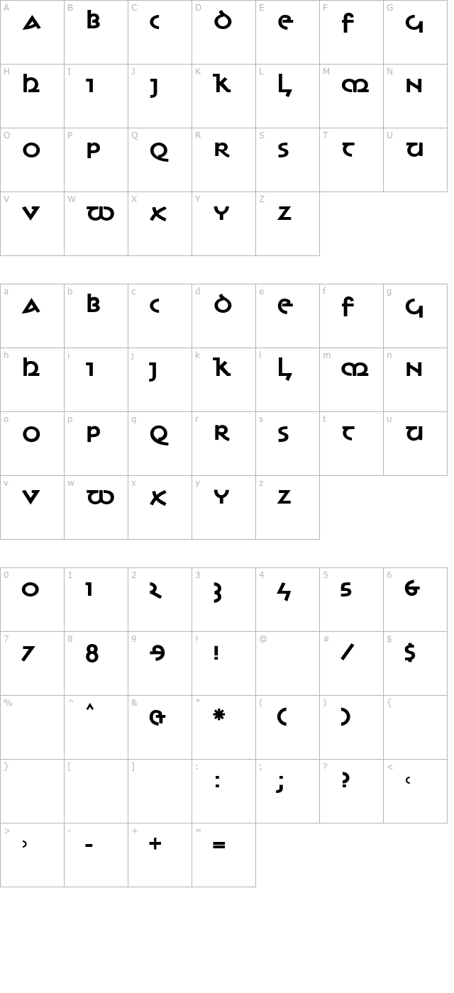 AIUnciTronicaBlack character map