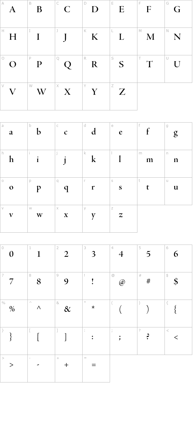 AJensonPro-SemiboldDisp character map