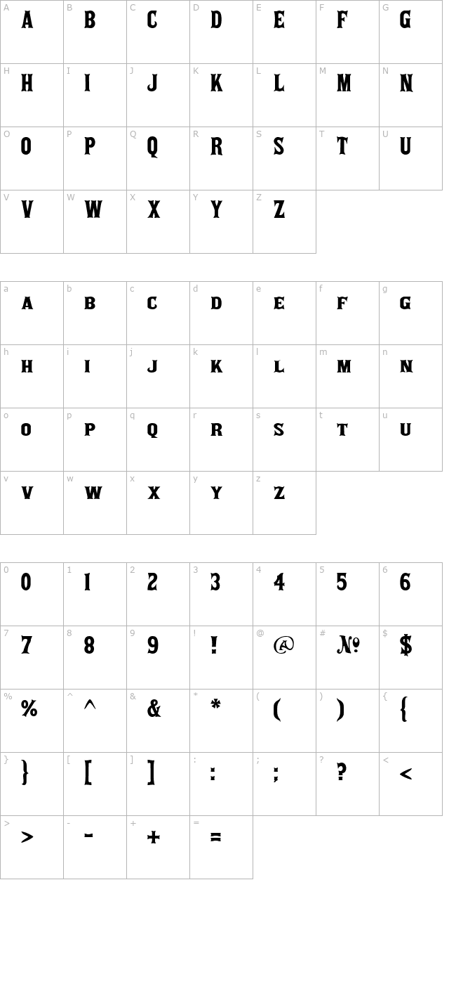 akaPosse character map