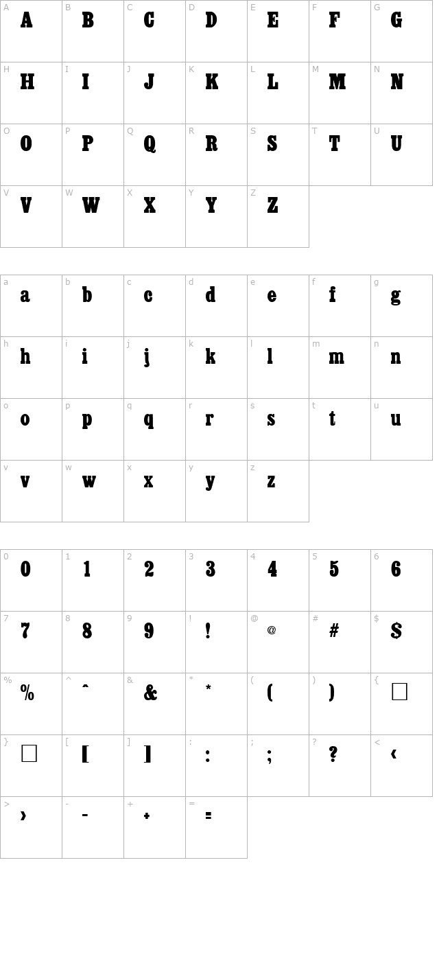 Akenaten Normal character map