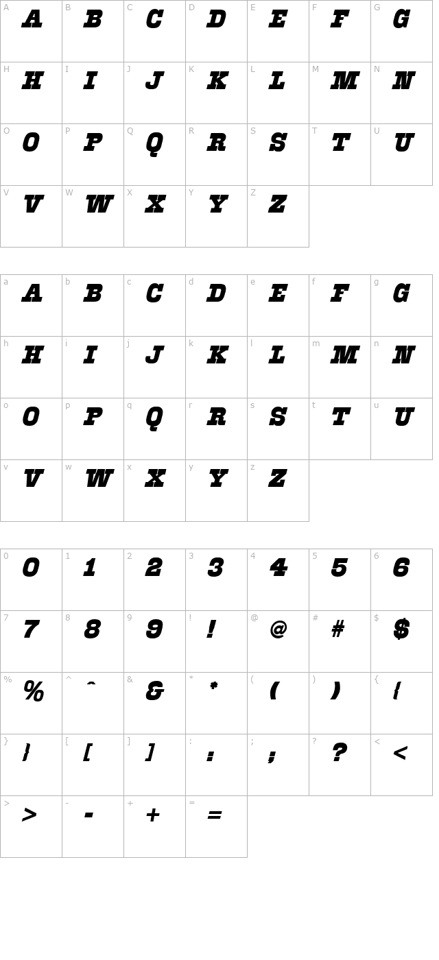 Akenaton Regular character map