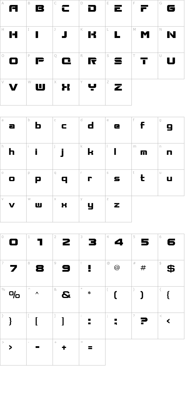 Aksent character map