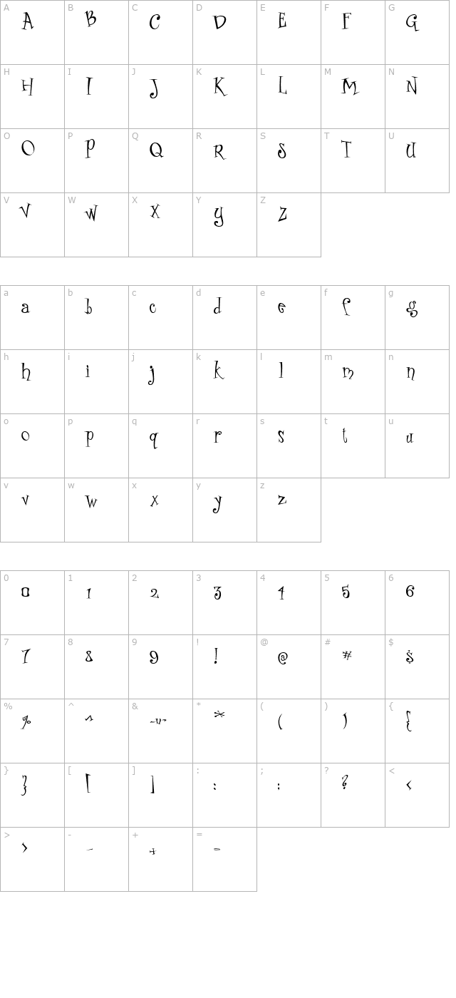 AL Boogie Woogie character map