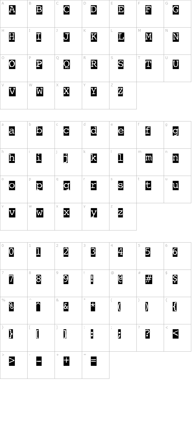 AL Eyewitness character map