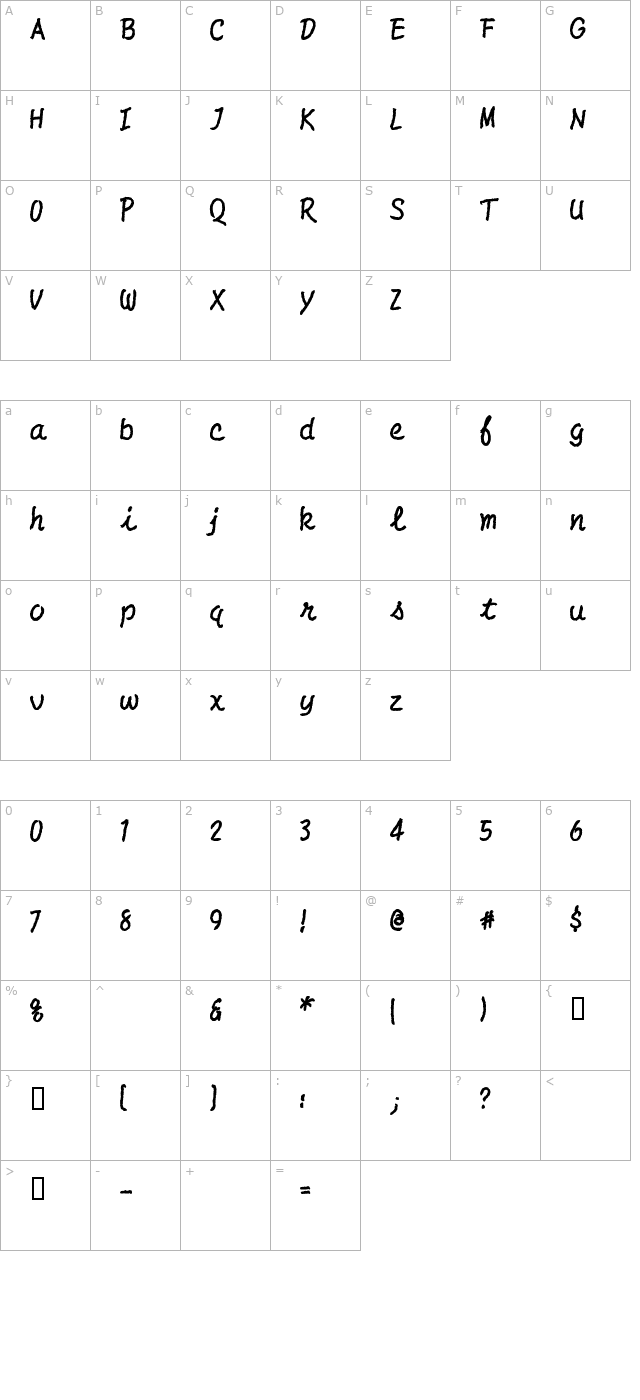 AL LeanTower character map