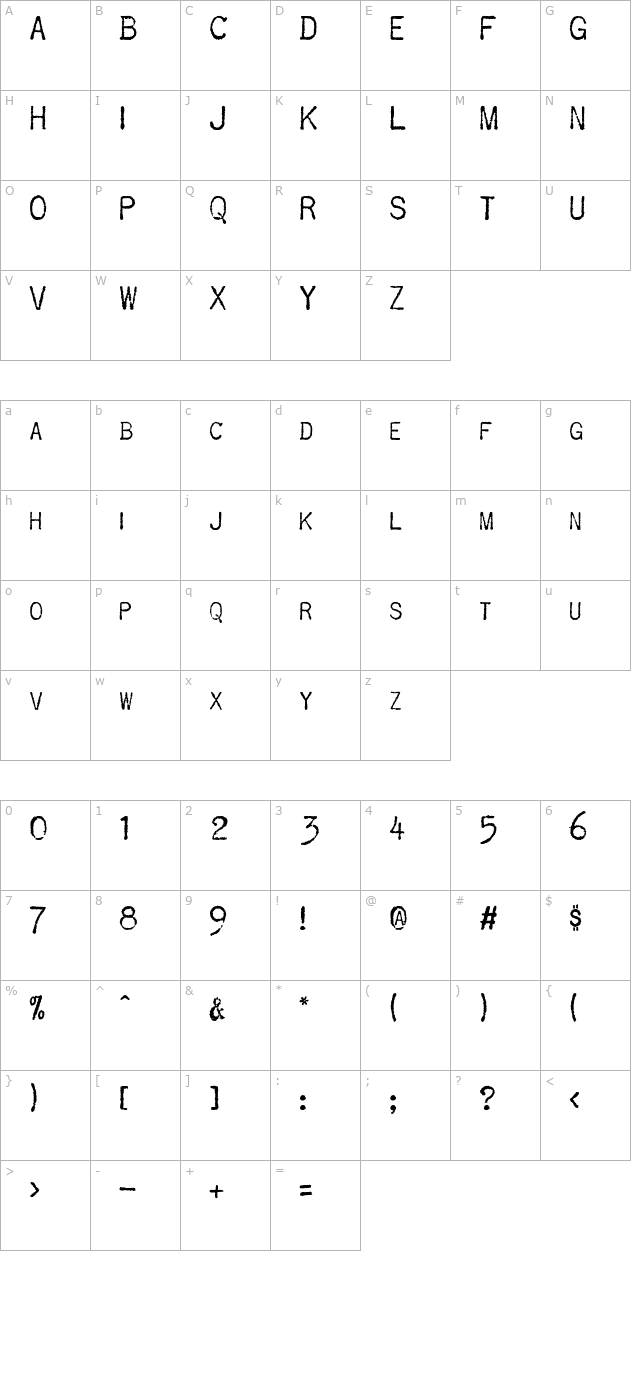 al-oldremington character map